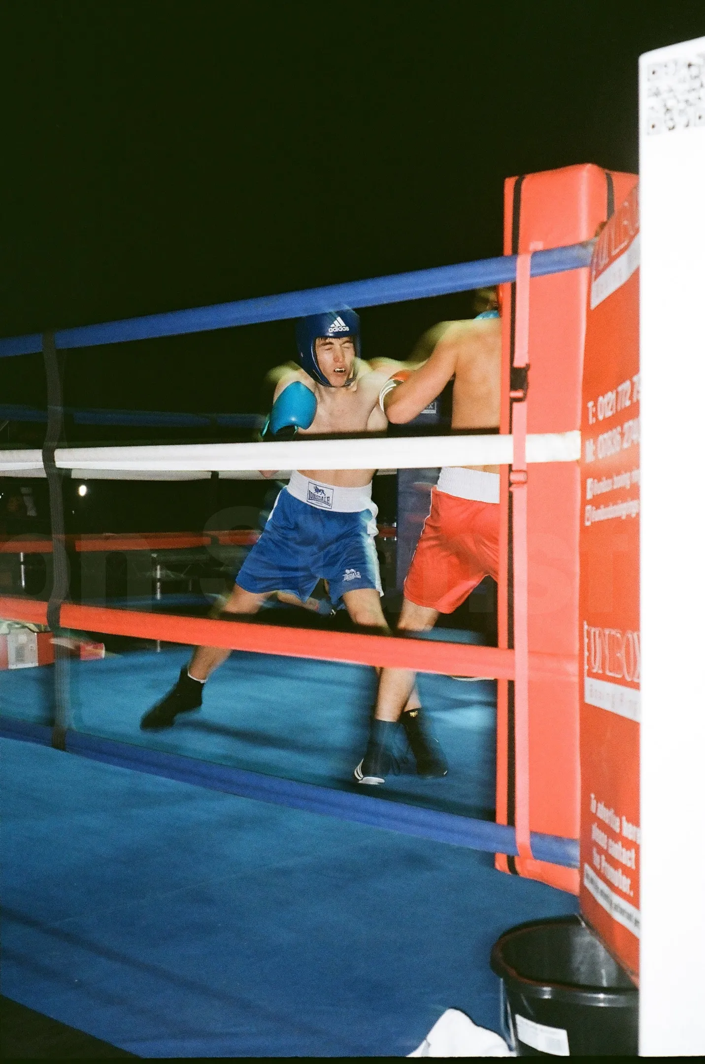 A photo of a boxing match